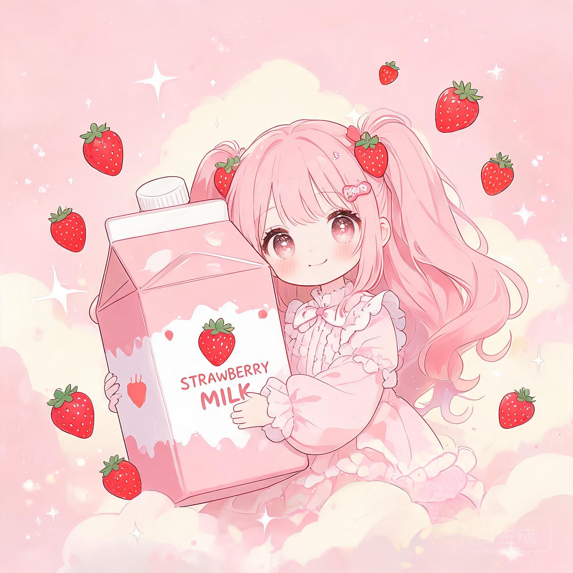 草莓牛奶冰