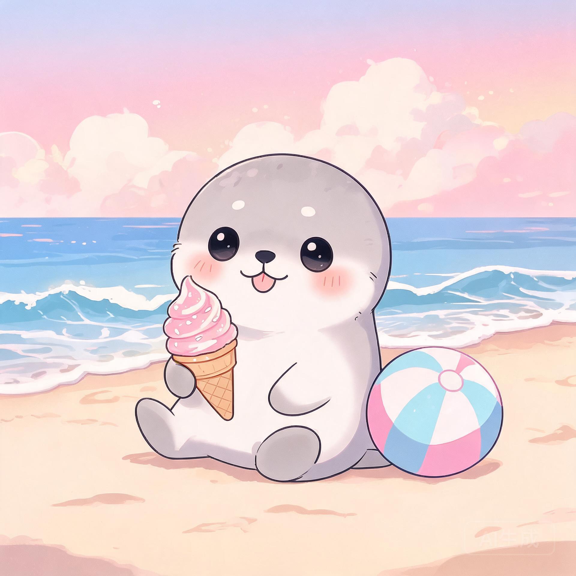 小海豹夏日沙滩